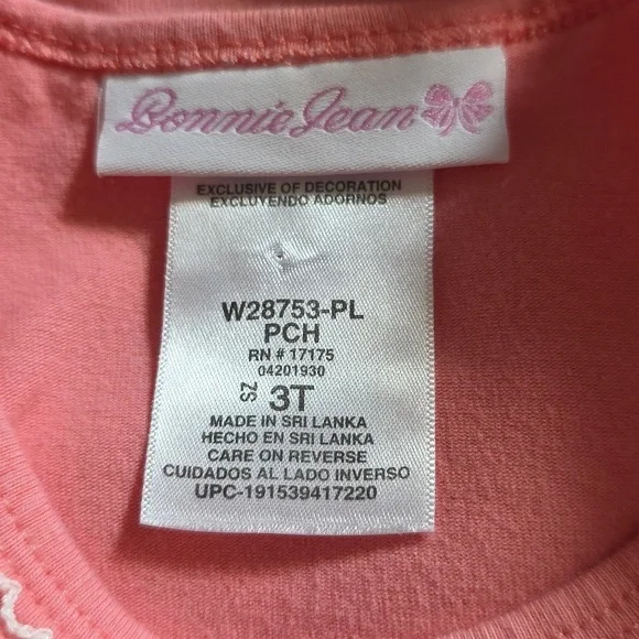 Bonnie Jean Pink & Brown 2-Piece Cotton Girls Outfit w/Turkey Applique.  Size 3T - Picture 7 of 10